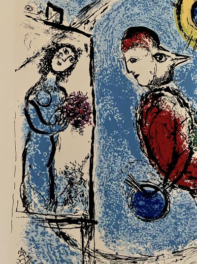 Marc Chagall - Affiche d’exposition originale - 90ème anniversaire de la Cecile Gallery, 1977 - Lithographie en 4 couleurs 2