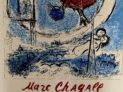 Marc Chagall - Affiche d’exposition originale - 90ème anniversaire de la Cecile Gallery, 1977 - Lithographie en 4 couleurs 2