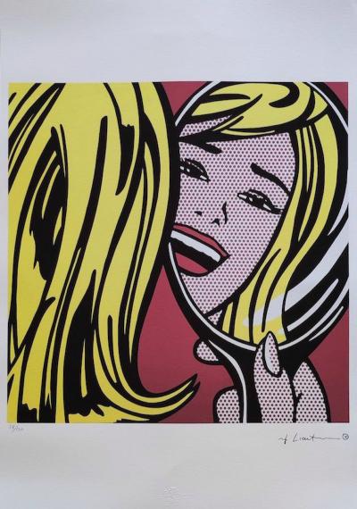 Roy LICHTENSTEIN (AFTER) - Girl in Mirror - Sérigraphie sur papier Arches France 2