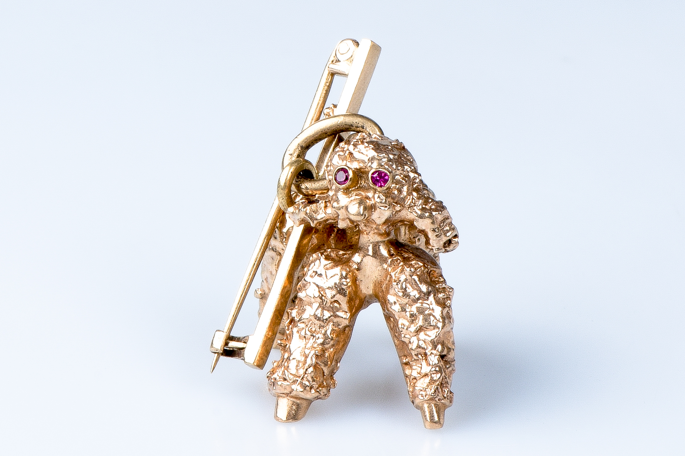 Broche Caniche Mignonne En Métal Oxydé Signée - Bijou Fantaisie Vintage Pour Femme