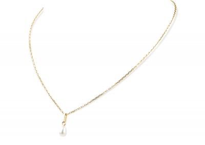 Collier et pendentif perle en or jaune 18 carats 2