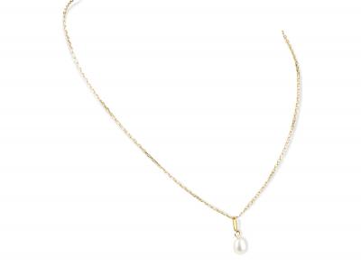 Collier et pendentif perle en or jaune 18 carats 2