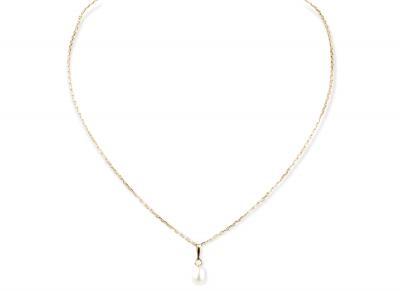 Collier et pendentif perle en or jaune 18 carats 2