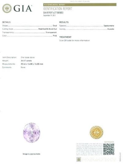 34.47 ct. Pink Kunzite 2