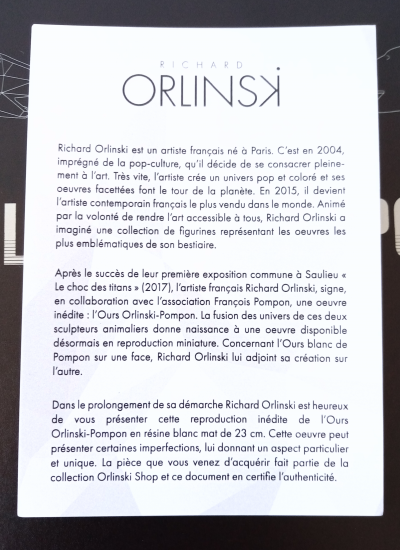 Richard Orlinski - OURS POMPON X ORLINSKI (BLANC MAT) - Sculpture 2