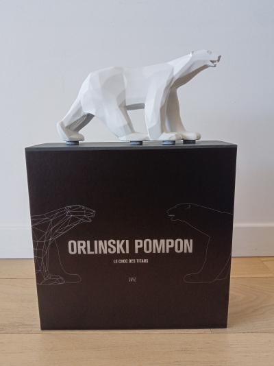 Richard Orlinski - OURS POMPON X ORLINSKI (BLANC MAT) - Sculpture 2
