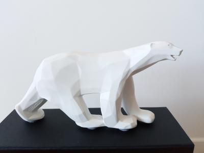 Richard Orlinski - OURS POMPON X ORLINSKI (BLANC MAT) - Sculpture 2