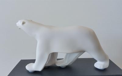Richard Orlinski - OURS POMPON X ORLINSKI (BLANC MAT) - Sculpture 2