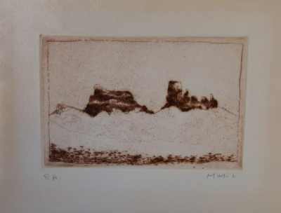 Zoran Antonio Music - Paysage, 1977 - Gravure originale signée au crayon 2