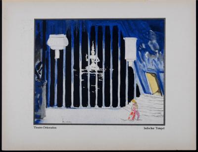 Walter SCHNACKENBERG - Indischer Tempel & Tänzerin, 1922 - Lithographie 2