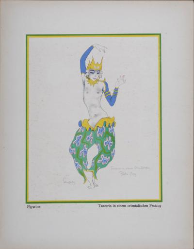 Walter SCHNACKENBERG - Indischer Tempel & Tänzerin, 1922 - Lithographie 2