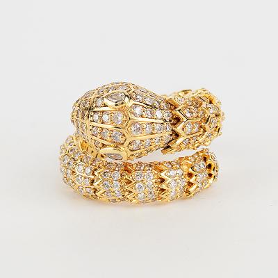 Bague Serpenti diamant style Bulgari en or jaune 2