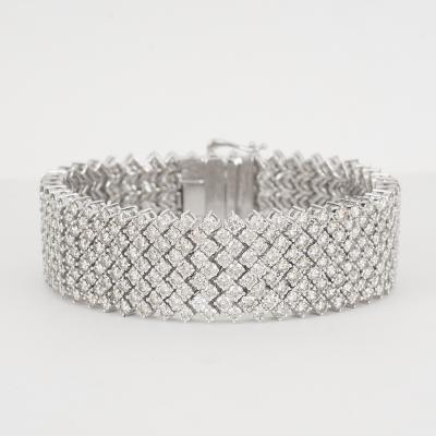 White Gold Diamond Broad Flexible Bracelet 2