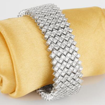 White Gold Diamond Broad Flexible Bracelet 2