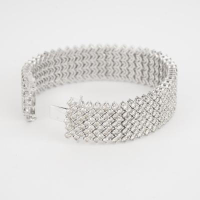 White Gold Diamond Broad Flexible Bracelet 2