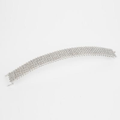 White Gold Diamond Broad Flexible Bracelet 2