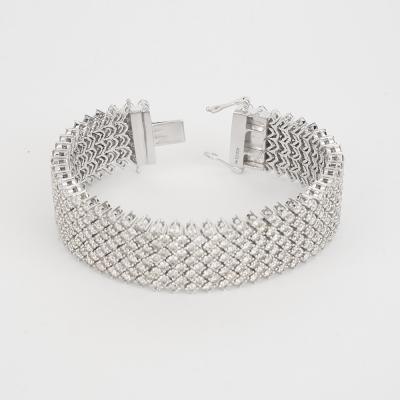White Gold Diamond Broad Flexible Bracelet 2