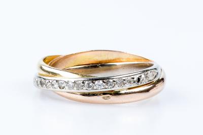 Alliance en or tricolore 18 carats 2