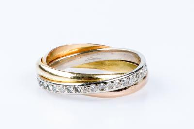 Alliance en or tricolore 18 carats 2