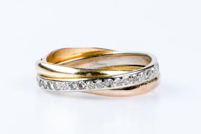 Alliance en or tricolore 18 carats 2