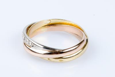 Alliance en or tricolore 18 carats 2