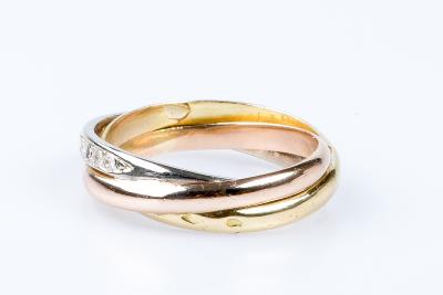 Alliance en or tricolore 18 carats 2