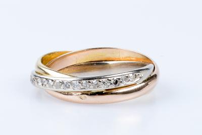 Alliance en or tricolore 18 carats 2
