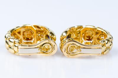 Boucles d’oreilles saphir diamant en or jaune 18 carats 2