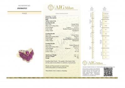 Bague rubis diamant en or jaune 2