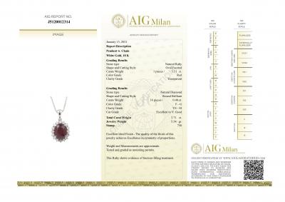 Collier diamants rubis en or blanc 18 carats 2