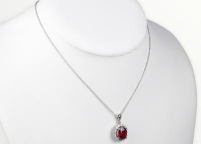 Collier diamants rubis en or blanc 18 carats 2