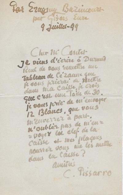 Camille PISSARRO – Lettre autographe signée 2