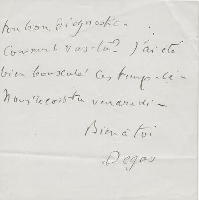 Edgar DEGAS – Lettre autographe signée 2