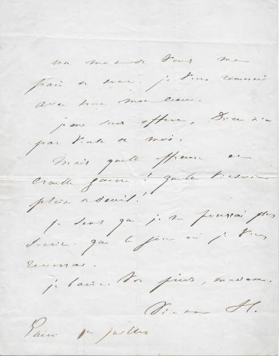 Victor HUGO – Lettre autographe signée 2