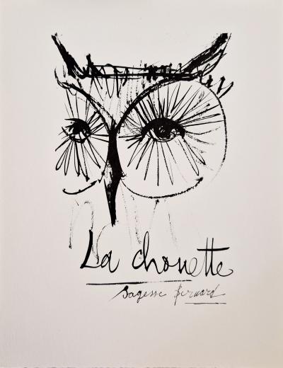 Bernard Buffet - La chouette - Pointe sèche 2