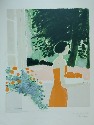 André BRASILIER - Summer in LOUPEIGNE (1970) - Original lithograph