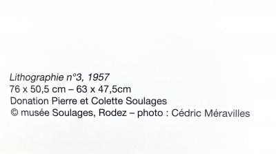 Pierre Soulages (d’après) - Affiche d’après la lithographie #3, c. 2020 - Impression sur papier épais 2