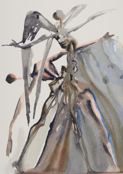 Salvador DALI - Les Négligents, 1963 - Woodcut print 2