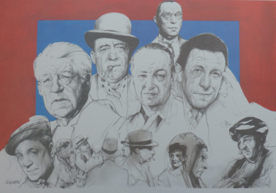 Jacky REDON - 16 Dessins caricaturaux signés dans la planche, 1990 2