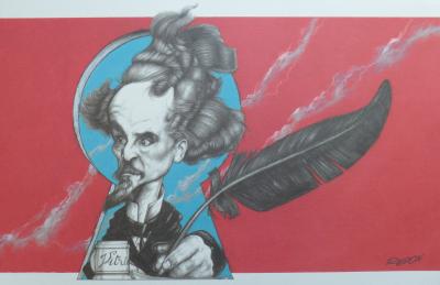 Jacky REDON - 16 Dessins caricaturaux signés dans la planche, 1990 2