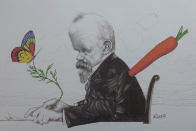Jacky REDON - 16 Dessins caricaturaux signés dans la planche, 1990 2