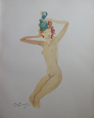Jean-Gabriel DOMERGUE - Femme nue au petit chapeau, Lithographie originale signée 2