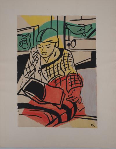 Fernand LÉGER (d’après) - Nadia à la lecture - 1959 - Lithographie signée 2