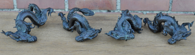 Japon, Ère Meiji, Fin XIXème - Suite de 4 Dragons - Sculptures 2