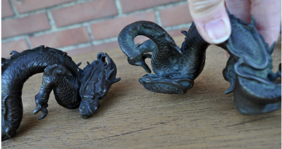 Japon, Ère Meiji, Fin XIXème - Suite de 4 Dragons - Sculptures 2