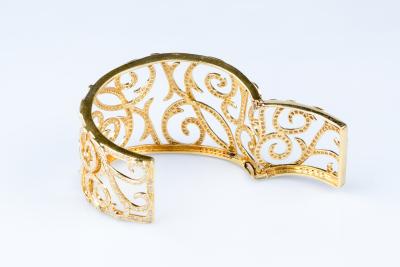 Magnifique bracelet de haute joaillerie en or jaune 14 carats 2