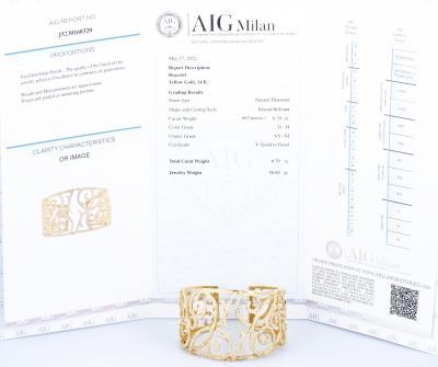 Magnifique bracelet de haute joaillerie en or jaune 14 carats 2