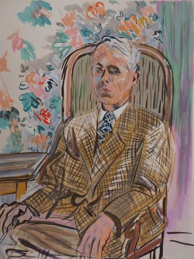 Raoul DUFY - Autoportrait au fauteuil, 1953, Lithographie originale 2