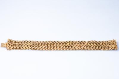 Bracelet manchette rétro en or jaune 18 carats 2