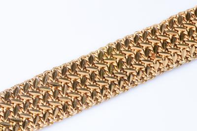 Bracelet manchette rétro en or jaune 18 carats 2